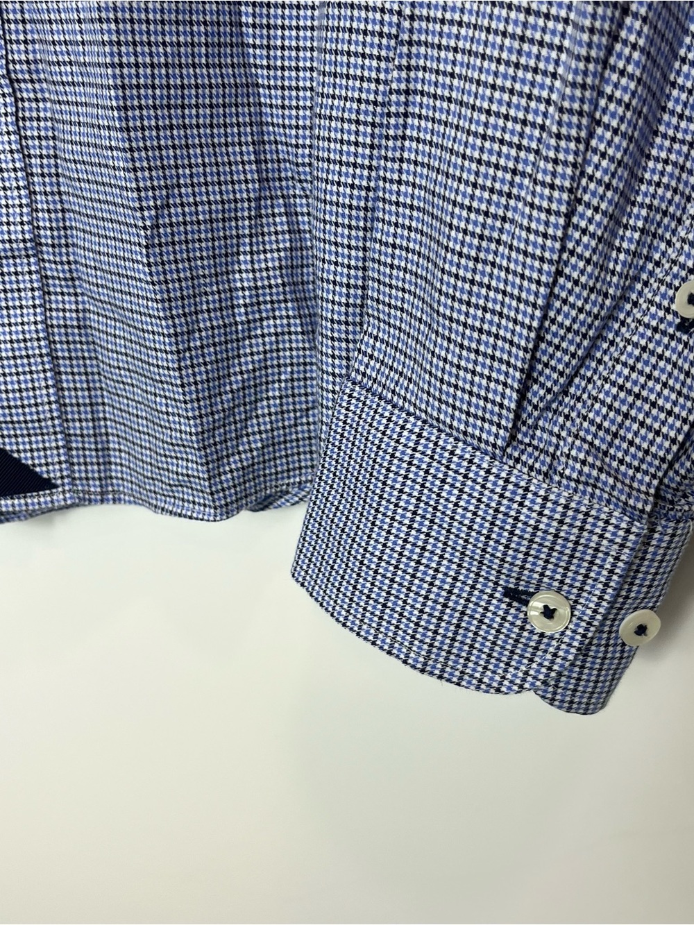 UNTUCKit Ansellmo Slim Fit Blue Check Long-Sleeve Dress Shirt Large Cotton - Picture 5 of 6